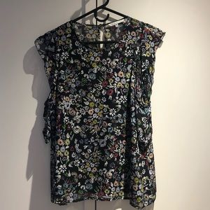 Rebecca Minkoff floral cold shoulder tank